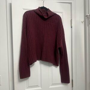 Women's Burgundy Sweater Open Edit